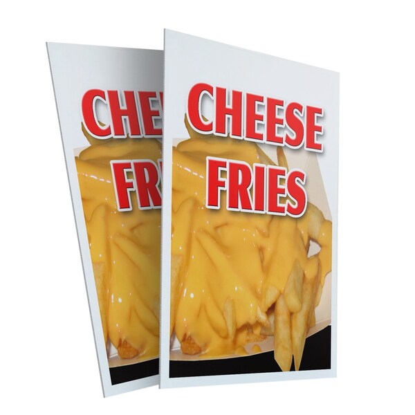 Signmission Cheese Fries, Plastic Signs Only 24 Inch x 36 Inch, Corrugated Plastic, 2PK CSB-2436-2PACK-Cheese Fries - main