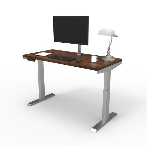 We'Re It Lift It Electric Sit Stand Desk, 46.25 H, 24 W X Laminate wood, metal, Brushed Silver VL22BS4824-WNB - main