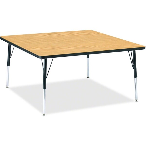 Jonti-Craft Berries Square Activity Table, 48 in. x 48 in., A-height, Oak/Black/Black 6418JCA210 - main