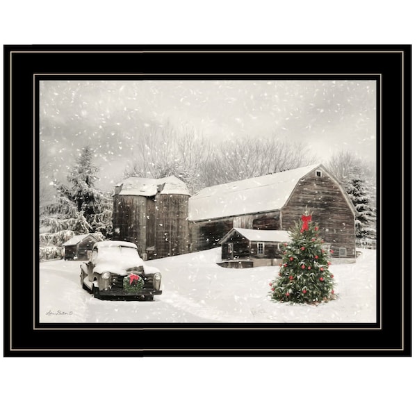 Homeroots Farmhouse Christmas 2 Black Framed Print Wall Art 405029 - main