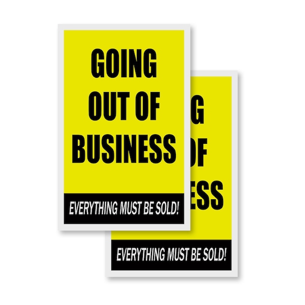Signmission Going Out Of Business, Vinyl Decals Only 24 Inch x 36 Inch, Vinyl Decal, 2PK DSB-2436-2PACK-Going Out Of Business - main