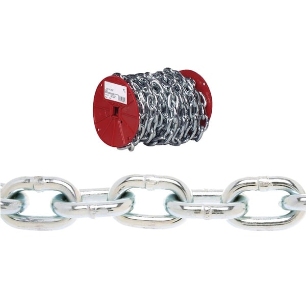 Campbell 3/16'' 100 ' Zinc-Plated Low-Carbon Steel Coil Chain 725027 - main