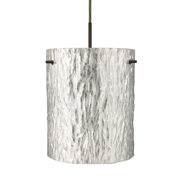 Besa Lighting Besa Tamburo 8 Pendant, Stone Gold Foil, Bronze Finish, 1x 100W MAX E26 Base 1JT-4006SS-BR - main