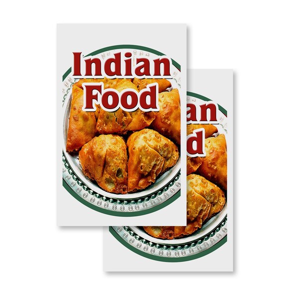 Signmission Indian Food, Vinyl Decals Only 24 Inch x 36 Inch, Vinyl Decal, 2PK DSB-2436-2PACK-Indian Food - main
