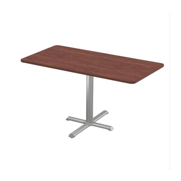 Correll Rectangle Cafe Table W/ Cross Base, 48 in W, 30 in L, 29 in H, Particleboard Top, Mahogany SCT3048-20-98-20 - main