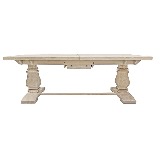 Homeroots 90" Light Brown Rectangular Solid Wood Butterfly Leaf Dining Table 488690 - main