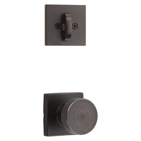Kwikset Pismo Knob with Square Rose Interior Single Cylinder Handleset Trim for Both 800 and 687 966PSKSQT-11P.UNIV - main