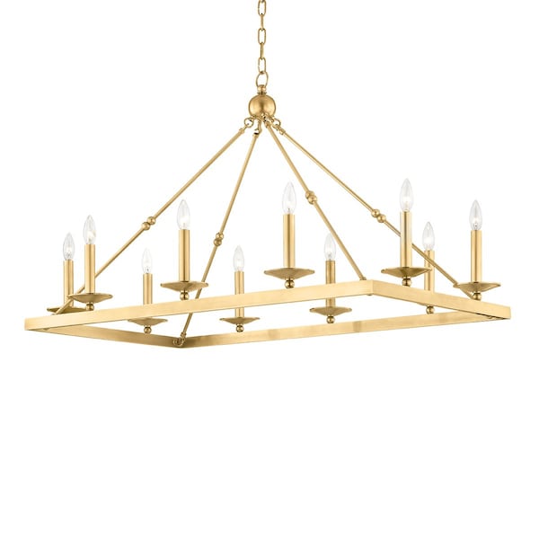 Hudson Valley Lighting Allendale 10 Light Linear 40.75 In. Aged Brass 3244-AGB - main
