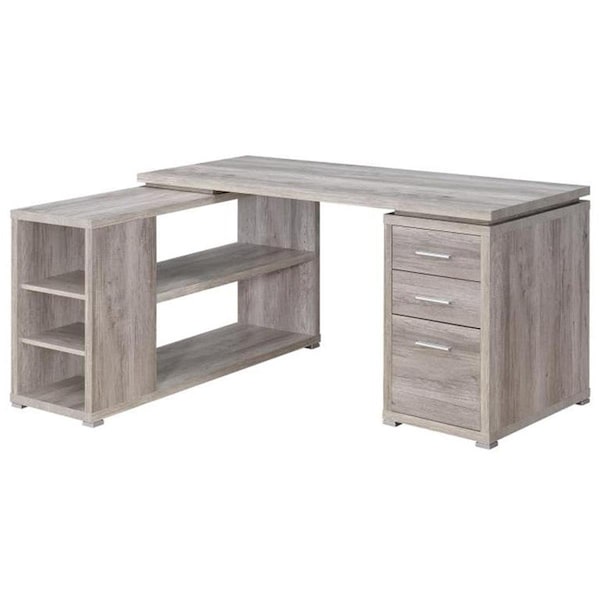 Coaster 29.5 x 60 x 47.25 in. Home Office Desk, Grey Driftwood 801516 - main