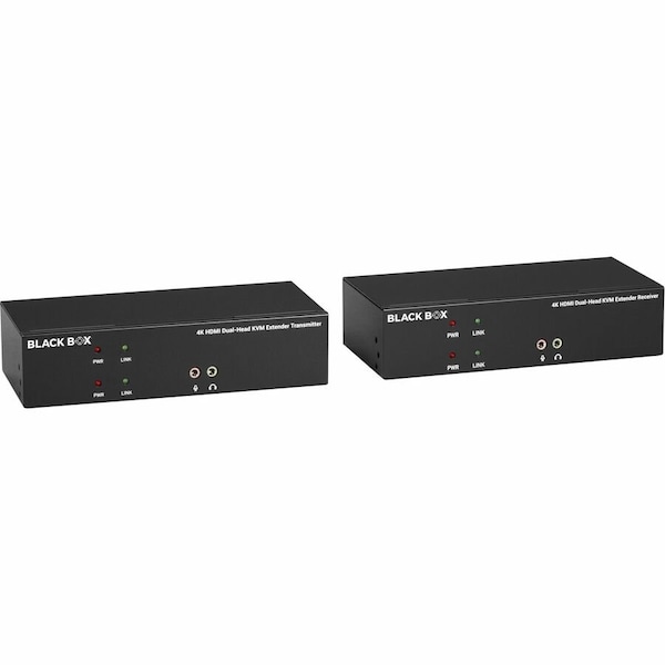 Black Box BLACK BOX KVM EXTENDER KIT OVER CATX - DUAL-MONITOR, HDMI 4K30, USB 2.0, AUDIO, SERIAL, LO KVXLCH-200 - main
