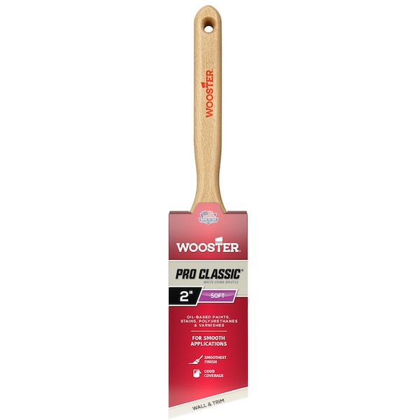 Wooster 2" Angle Sash Soft, White China Bristle, Paint Brush, Sealed Maple Wood Handle Z1222-2 - main