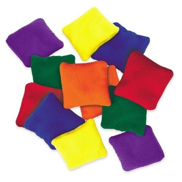 Active Athlete 4 x 4 Inch Fleece Square Beanbags - Set of 6 Colors AC2576180 - main