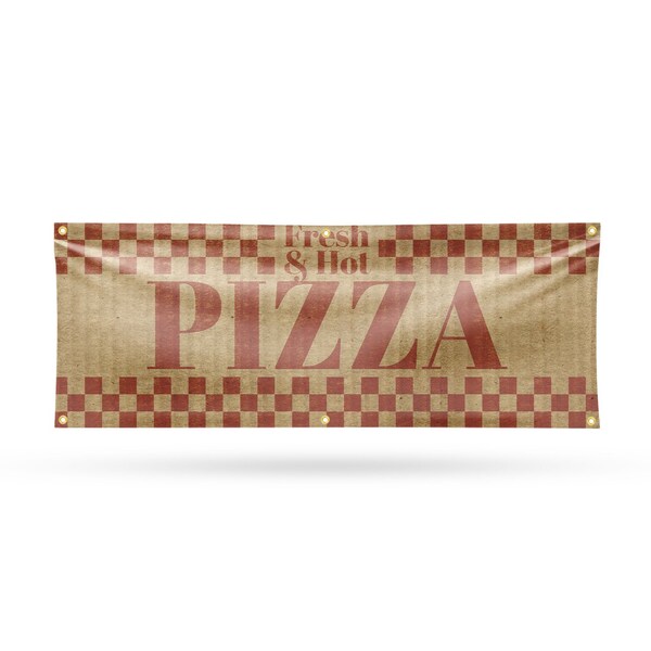 Signmission Fresh & Hot Pizza, 24 Inch x 72 Inch, Vinyl Banner B-72-30651 - main