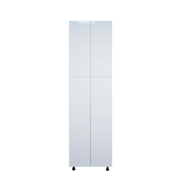 Cambridge Radiance 30 in. W x 24 in. D x 90 in. H Ready to Assemble Slab Pantry Kitchen Cabinet in White Gloss SA-TP3090-WG-KIT - main