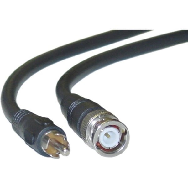 Cable Wholesale RG59U Coaxial BNC to RCA Video Cable, Black, BNC Male to RCA Male, 75 Ohm, 65% Braid, 12 foot 11X1-02112 - main
