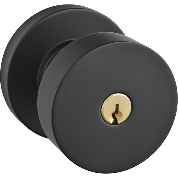 Baldwin Baldwin 5230 Contemporary Knob with Round Rose Emergency Egress Keyed Entry Satin Black Finish 5230190ENTR - main