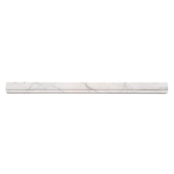 Apollo Tile Snow White 1x12 Calacatta Gold Marble Honed Pencil Liner Tile Trim 0.67 sqft/case, 10PK APLMCT884HA - main