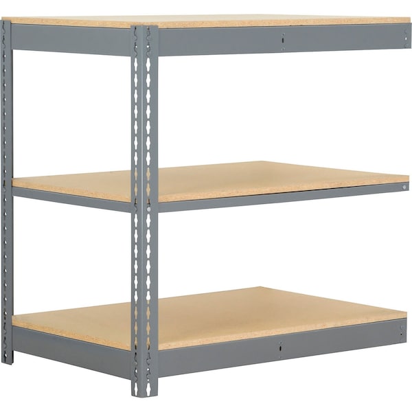 Global Industrial 3 Shelf, Commercial Duty Boltless Shelving, Add On, 36"W x 24"D x 36"H, Wood Deck B3165948 - main