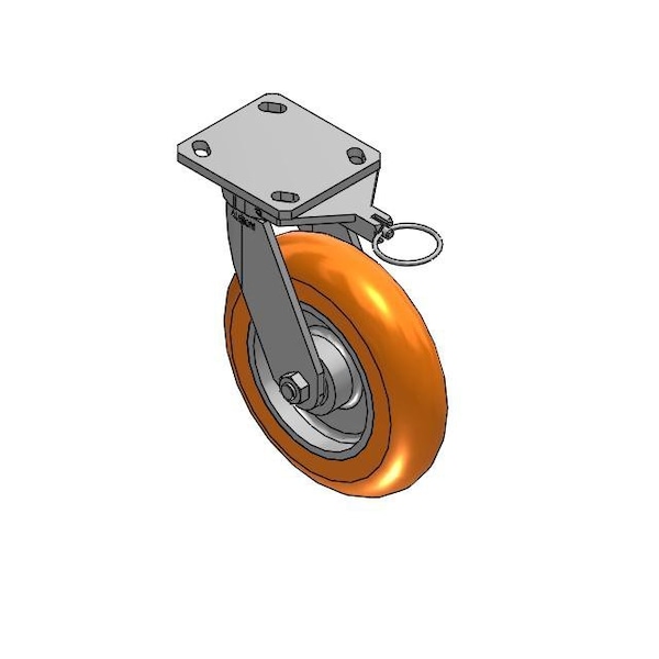 Albion kingpinless-8x2-orange-Caster-swivel-lock 110AN08228SL - main