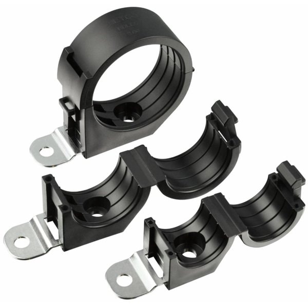Heyco Cable Clamp, Steel, 1-1/2 in Bundle Dia., Black, 280 PK 15474B - main