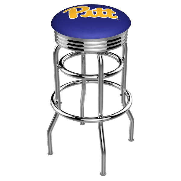 Holland Bar Stool Co 25" Chrome 2-Ring Penn State Swivel Bar Stool, Back L7C3C30Pittsb - main