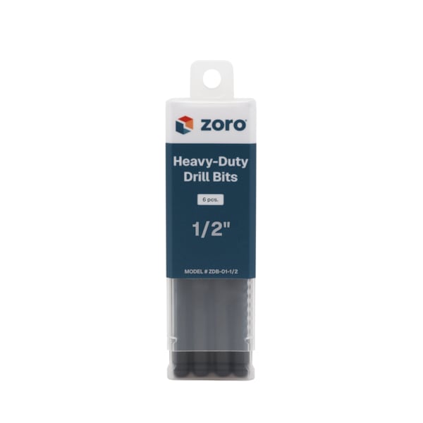Zoro 1/2" Drill Bit, Heavy-Duty M2-Premium HSS Jobber Length Split Point Black/Gold Finish ZDB-01-1/2 - main