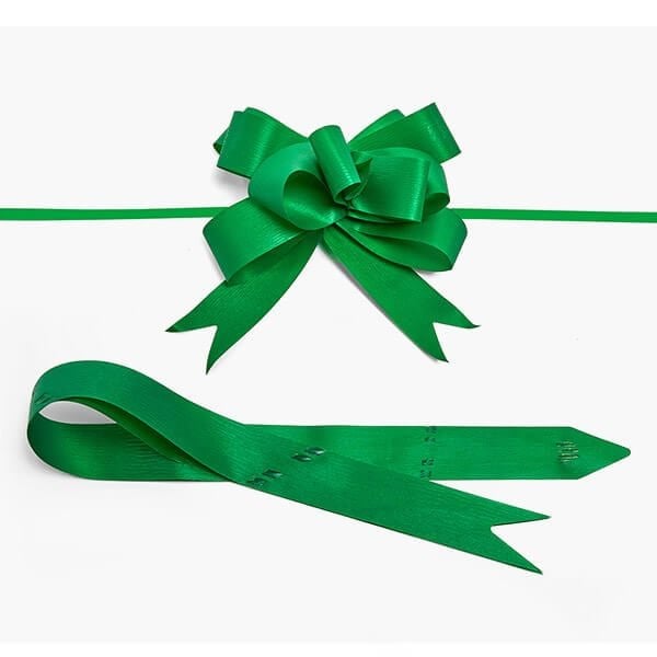 Nashville Wraps 6-3/4 Green Textured Poly Butterfly Pull Bows, 12PK 16TGR - main