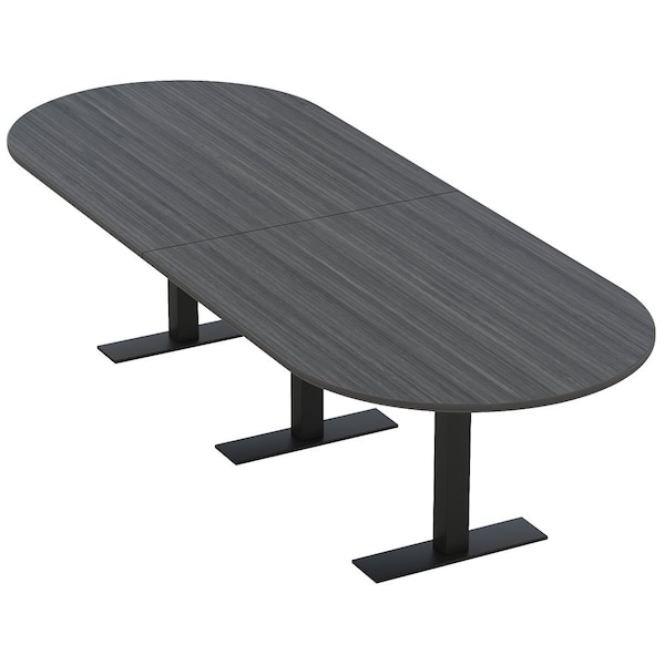 Skutchi Designs 10ft Conference Table With Power Unit | 10 Person Modular Racetrack Meeting Table | Harmony Series HAR-RAC-48X120-T.BK-WA7949-NA - main