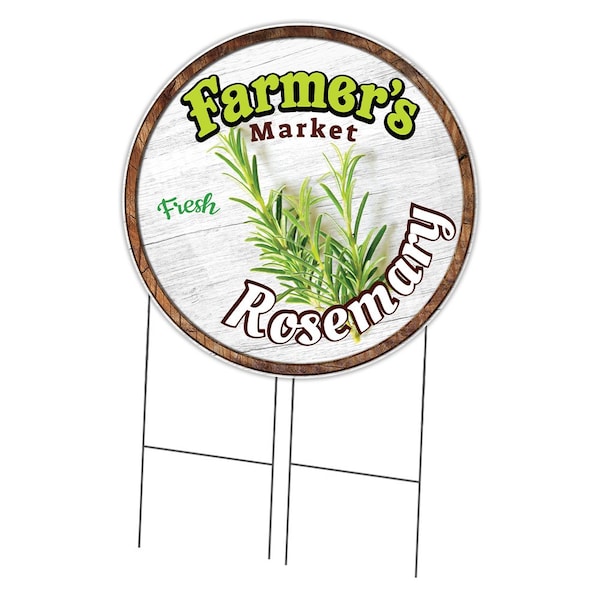 Signmission Farmers Market Rosemary Double Sided Corrugated Plastic Circle Yard Sign, C-36-CIR-DS-WS-Rosemary C-36-CIR-DS-WS-Rosemary - main