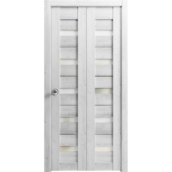 Sartodoors Sliding Closet Bi-fold Doors White Solid Core Modern Interior QUADRO4445BF-NOR-72 x 80 (2* 36x80) - main