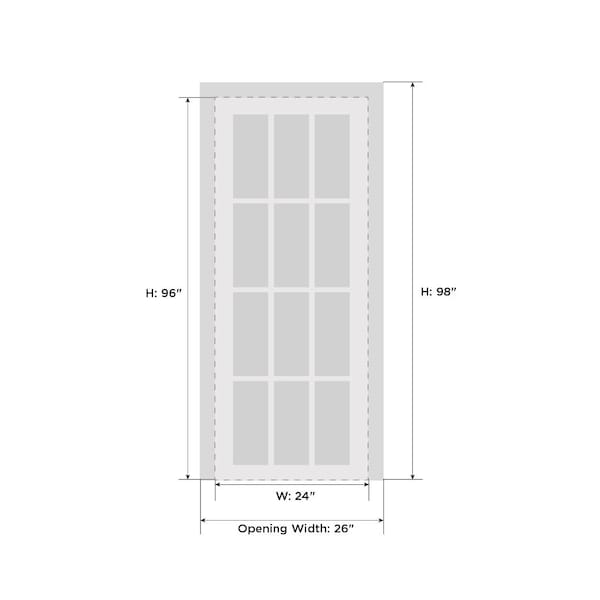 Sartodoors French Interior Door, 24" x 96", White QUADRO4112ID-WS-2496 - main