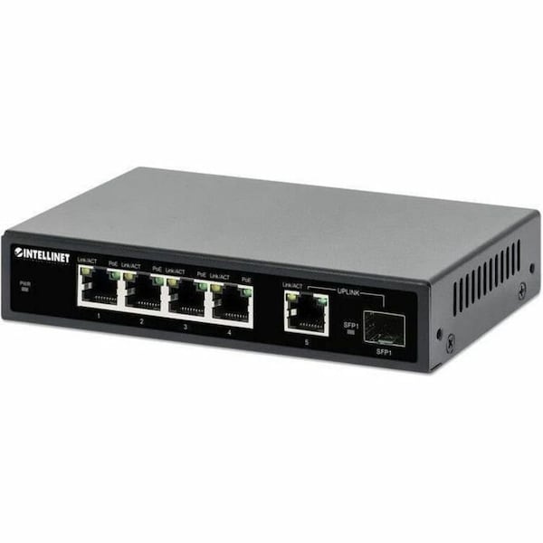 Intellinet Network Solutions Intellinet 5-Port Gigabit Ethernet PoE+ Switch with SFP Port 561822 - main
