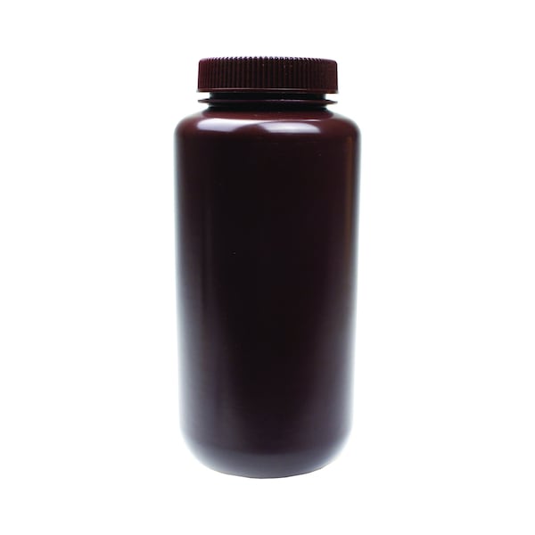 United Scientific Reagent Bottle - Wide Mouth - 1000 ml, Amber, HDPE, 6PK 33466 - main