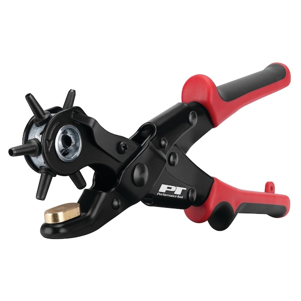 Performance Tool Revolving Leather Hole Punch Pliers, Six Size Punch Wheel, Alloy Steel W7554 - main