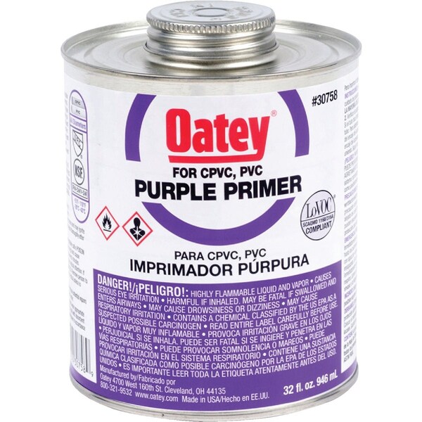 Oatey 32 Oz. Purple Pipe and Fitting Primer for PVC/CPVC 30758 - main