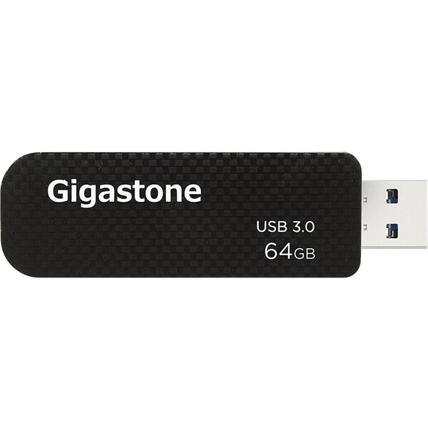 Gigastone Dane-Elec 64GB USB 3.0 Flash Drive - 64 GB - USB 3.0 - Black - 1 / Pack GS-U364GSLBL-R - main