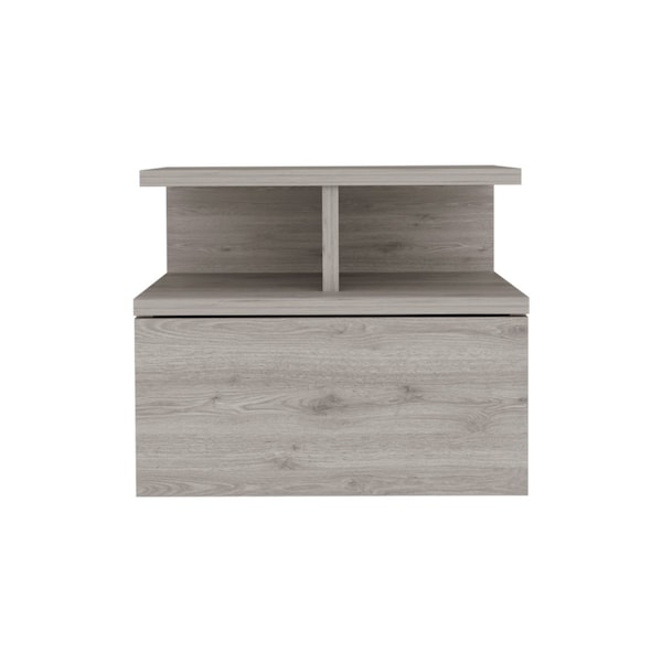 Homeroots 12" Light Gray Wood One Drawer Nightstand 529081 - main