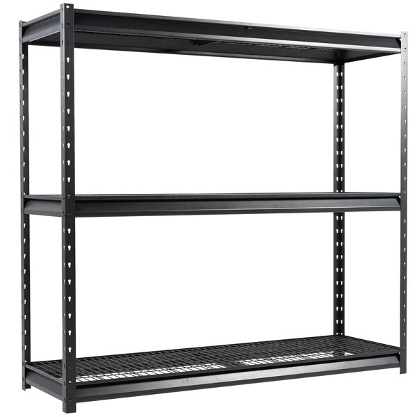 Shuntong Atlas 3-Tier 77 in.W x 24 in.D x 72 in.H 7500 lbs Heavy Duty Steel Shelving, Dark grey 7304K-3 - main