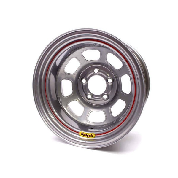 Bassett 58S52S 15 x 8 in. to 5 x 5 in. Spun Wheel, 2 in. Back Spacing, Silver - 17 lbs BAS58S52S - main