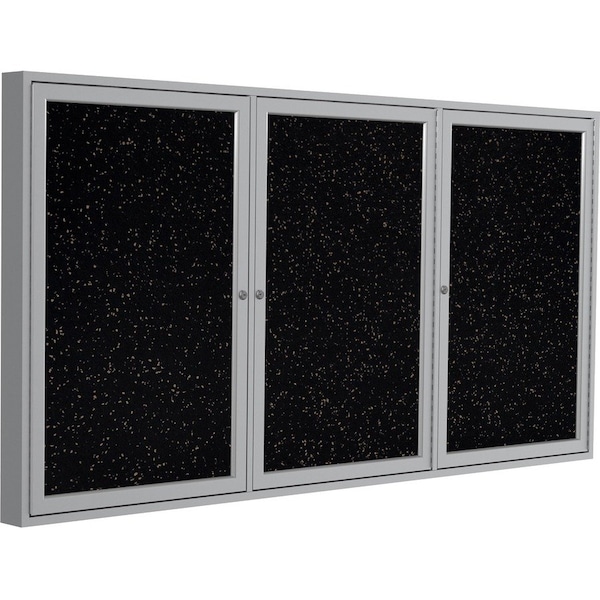 Ghent Enclosed Rubber Bulletin Board 36"x72", 3 Door PA33672TR-TN - main