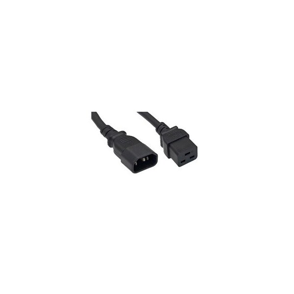 Cable Wholesale Power Cord, C14 to C19, 14 AWG, 15 Amp, Black, 3 foot 10W2-32203 - main