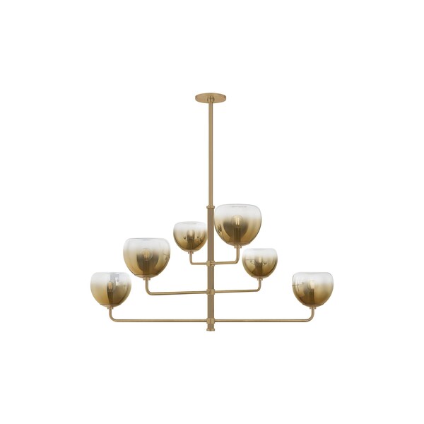 Troy Lighting August 45in wide 6 Light Chandelier in Patina Brass F3745-PBR - main