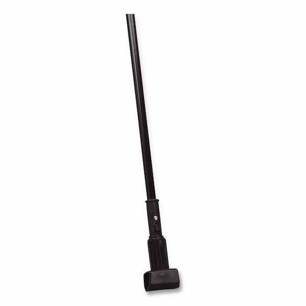 Carlisle Foodservice Vinyl Coated Jaw Style Metal Mop Handle, 1" dia x 60", Black 3697000 - main