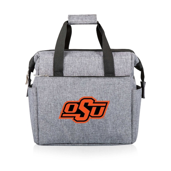 Picnic Time Family Of Brands NCAA Oklahoma State Cowboys On The Go Lunch Bag Cooler - Soft Cooler Lunch Box, Heathered Gray 510-00-105-464-0 - main