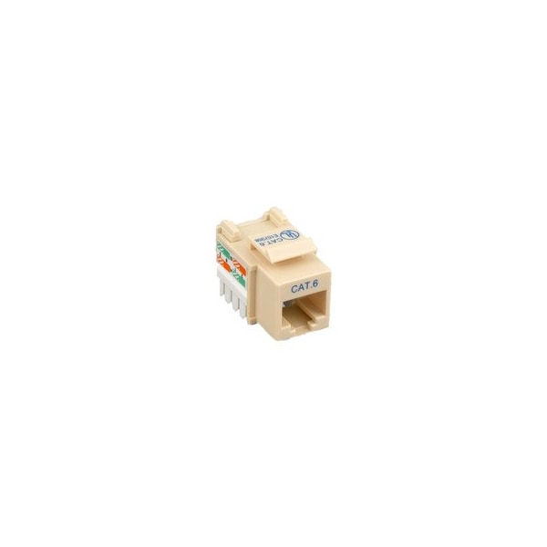 Cable Wholesale Cat6 Keystone Jack, Beige/Ivory, RJ45 Female to 110 Punch Down 326-121IV - main