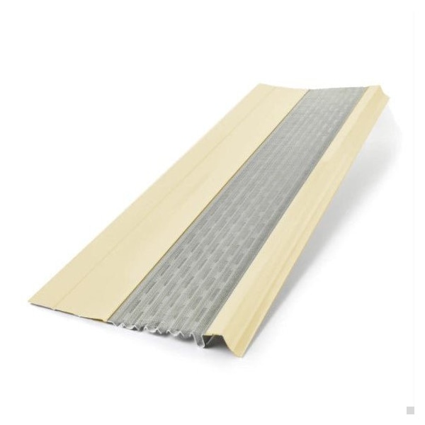 Waterlock Micromesh Flat Aluminum/SS Gutter Guard, Cream, 100ft WM-FLT-100-CRM - main