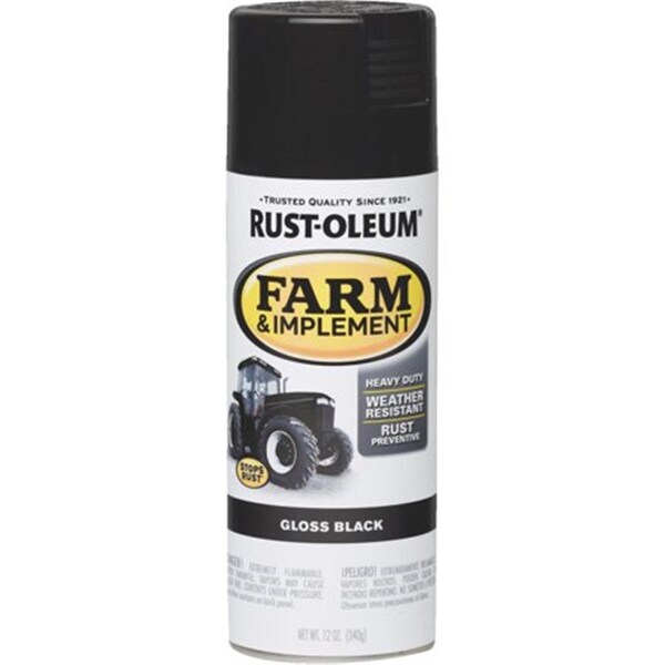 Zinsser Rustoleum Farm Paint, Gloss Black - 12 oz 280123 - main