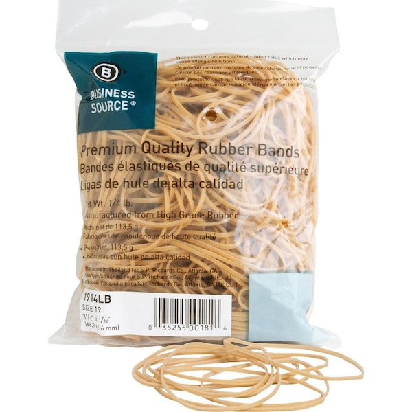 Business Source Rubber Band, Beige, Rubber, PK425 BSN1914LB - main