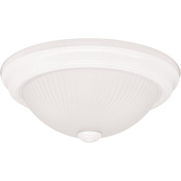 Home Impressions 13'' White Incandescent Flush Mount Ceiling Light Fixture with Frosted Swirl Glass IFM213WH - main