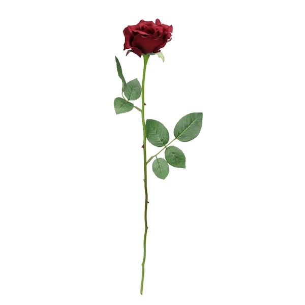 Allstate 23 in. Long Stem Artificial Blooming Rose Pick Flowers, Burgundy 33401294 - main